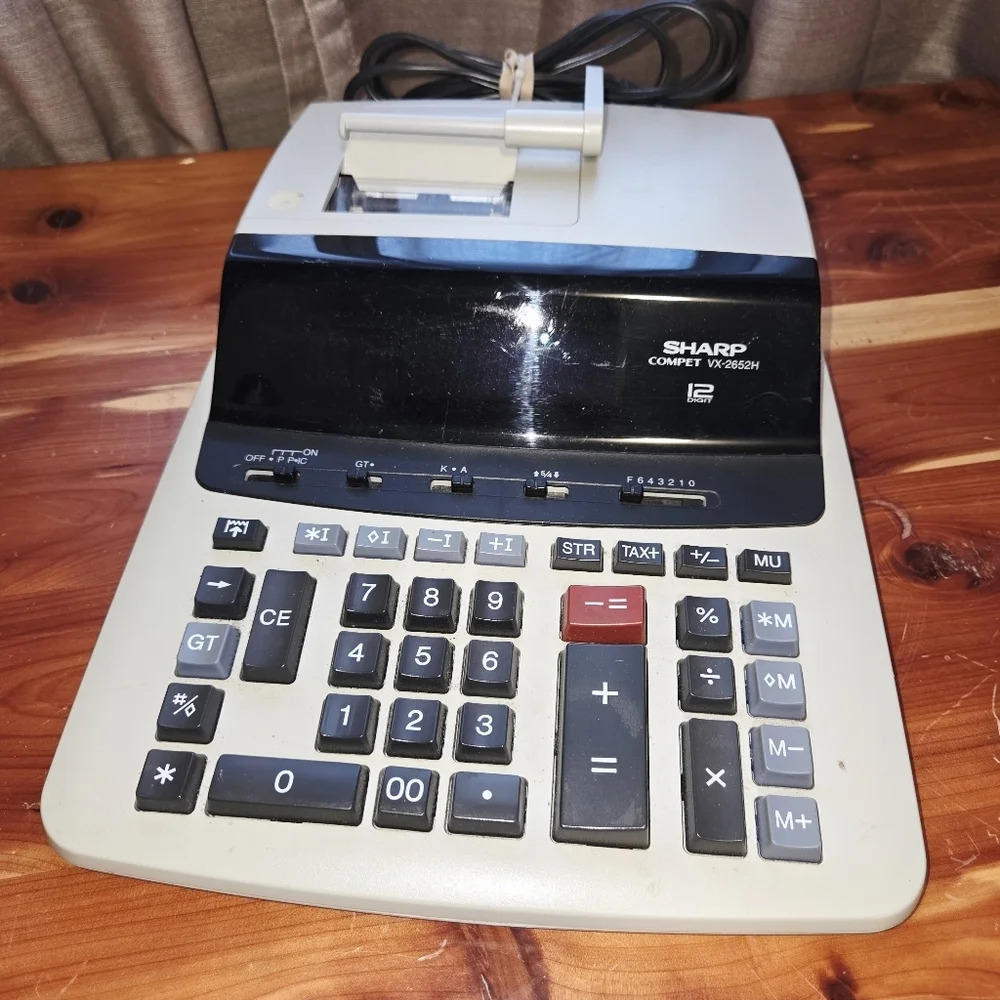 sharp compet vx-2652h desk top calculator with roll print capabilities